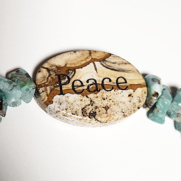 Turquoise Jasper Peace Bracelet - Picture 3 of 6